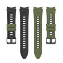 For Samsung Galaxy Watch4 Classic 42mm / 46mm Two-color Silicone Strap Watch Band(Army Green Black)