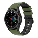 For Samsung Galaxy Watch4 Classic 42mm / 46mm Two-color Silicone Strap Watch Band(Army Green Black)