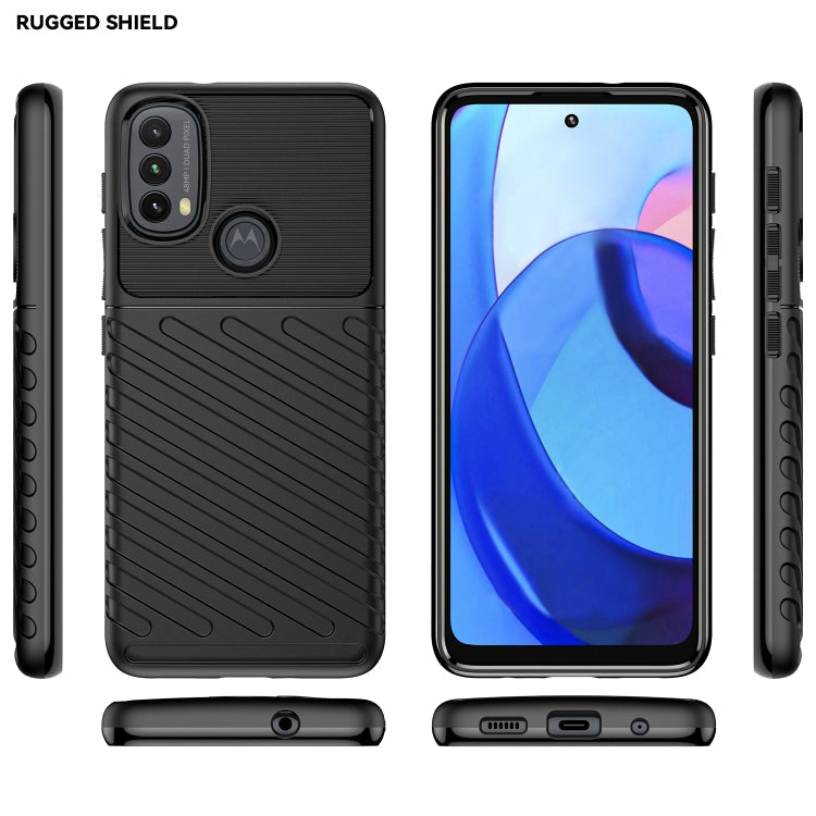 For Motorola Moto E20 / E30 / E40 Thunderbolt Shockproof TPU Soft Phone Case(Black)