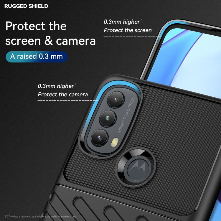 For Motorola Moto E20 / E30 / E40 Thunderbolt Shockproof TPU Soft Phone Case(Black)