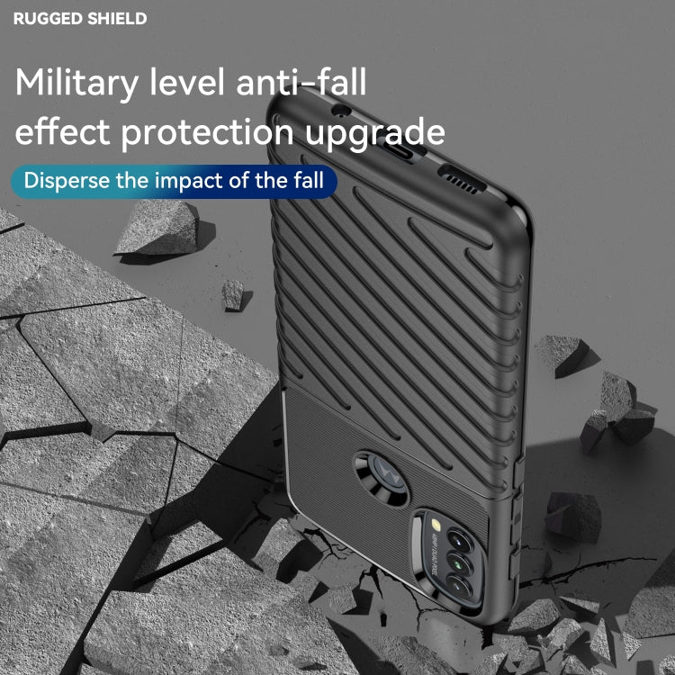 For Motorola Moto E20 / E30 / E40 Thunderbolt Shockproof TPU Soft Phone Case(Black)