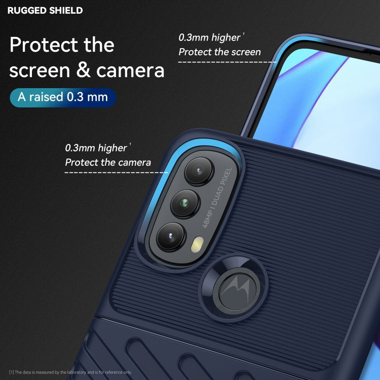 For Motorola Moto E20 / E30 / E40 Thunderbolt Shockproof TPU Soft Phone Case(Blue)