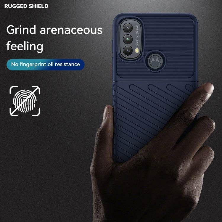 For Motorola Moto E20 / E30 / E40 Thunderbolt Shockproof TPU Soft Phone Case(Blue)
