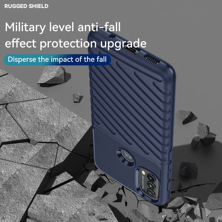 For Motorola Moto E20 / E30 / E40 Thunderbolt Shockproof TPU Soft Phone Case(Blue)