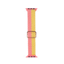 Adjustable Striped Woven Nylon Strap Watch Band For Apple Watch Series 7 41mm / 6&SE&5&4 40mm / 3&2&1 38mm(Pink Yellow)