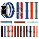 Adjustable Striped Woven Nylon Strap Watch Band For Apple Watch Series 7 41mm / 6&SE&5&4 40mm / 3&2&1 38mm(Colorful)
