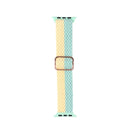 Adjustable Striped Woven Nylon Strap Watch Band For Apple Watch Series 7 45mm / 6&SE&5&4 44mm / 3&2&1 42mm(Pink Green)