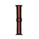 Adjustable Striped Woven Nylon Strap Watch Band For Apple Watch Series 7 45mm / 6&SE&5&4 44mm / 3&2&1 42mm(Black Orange)