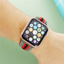Adjustable Striped Woven Nylon Strap Watch Band For Apple Watch Series 7 45mm / 6&SE&5&4 44mm / 3&2&1 42mm(Colorful)