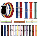 Adjustable Striped Woven Nylon Strap Watch Band For Apple Watch Series 7 45mm / 6&SE&5&4 44mm / 3&2&1 42mm(Colorful)