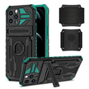 Kickstand Detachable Armband Phone Case For iPhone 13 Pro Max(Deep Green)