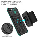Kickstand Detachable Armband Phone Case For iPhone 13 Pro Max(Deep Green)