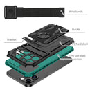 Kickstand Detachable Armband Phone Case For iPhone 13 Pro Max(Deep Green)
