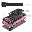 Kickstand Detachable Armband Phone Case For iPhone 12(Pink)