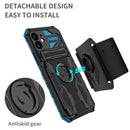 Kickstand Detachable Armband Phone Case For iPhone 12(Blue)