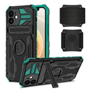 Kickstand Detachable Armband Phone Case For iPhone 12(Deep Green)