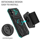 Kickstand Detachable Armband Phone Case For iPhone 12(Deep Green)