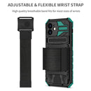 Kickstand Detachable Armband Phone Case For iPhone 12(Deep Green)