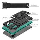 Kickstand Detachable Armband Phone Case For iPhone 12(Deep Green)