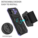 Kickstand Detachable Armband Phone Case For iPhone 12(Purple)
