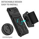 Kickstand Detachable Armband Phone Case For iPhone SE 2022 / SE 2020 / 7 / 8(Black)