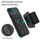 Kickstand Detachable Armband Phone Case For iPhone SE 2022 / SE 2020 / 7 / 8(Blue)
