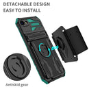 Kickstand Detachable Armband Phone Case For iPhone SE 2022 / SE 2020 / 7 / 8(Deep Green)