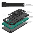 Kickstand Detachable Armband Phone Case For iPhone SE 2022 / SE 2020 / 7 / 8(Deep Green)