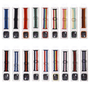 Adjustable Striped Woven Nylon Watch Band + Watch Case Set For Apple Watch Series 7 41mm/6&SE&5&4 40mm/3&2&1 38mm(Colorful)