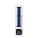 Adjustable Striped Woven Nylon Watch Band + Watch Case Set For Apple Watch Series 7 45mm/6&SE&5&4 44mm/3&2&1 42mm(Blue)