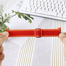 Adjustable Striped Woven Nylon Watch Band + Watch Case Set For Apple Watch Series 7 45mm/6&SE&5&4 44mm/3&2&1 42mm(Blue)