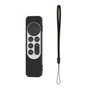 Silicone Protective Case Cover For Apple TV 4K 4th Siri Remote Controller(Black)