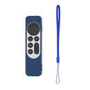 Silicone Protective Case Cover For Apple TV 4K 4th Siri Remote Controller(Blue)