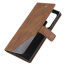 For Samsung Galaxy S22 Ultra 5G Skin Feel Splicing Horizontal Flip Leather Phone Case(Brown)