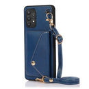 For Samsung Galaxy A32 4G Crossbody Wallet Card Bag Phone Case(Blue)