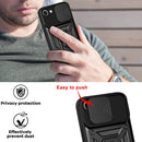 Sliding Camera Cover Design TPU+PC Phone Protective Case For iPhone SE 2022 / SE 2020 / 8 / 7(Black)