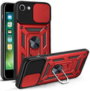 Sliding Camera Cover Design TPU+PC Phone Protective Case For iPhone SE 2022 / SE 2020 / 8 / 7(Red)