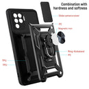 For OPPO A94/Reno5/F19 Pro/Reno5 Lite Sliding Camera Cover Design TPU+PC Phone Protective Case(Dark Green)