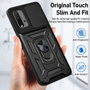 For Xiaomi Redmi Note 9 4G/9T/M3 Sliding Camera Cover Design TPU+PC Phone Protective Case(Blue)