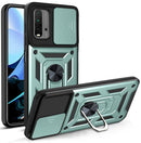 For Xiaomi Redmi Note 9 4G/9T/M3 Sliding Camera Cover Design TPU+PC Phone Protective Case(Dark Green)