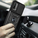 For Xiaomi Redmi Note 9 4G/9T/M3 Sliding Camera Cover Design TPU+PC Phone Protective Case(Dark Green)
