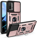 For Xiaomi Redmi Note 9 4G/9T/M3 Sliding Camera Cover Design TPU+PC Phone Protective Case(Rose Gold)