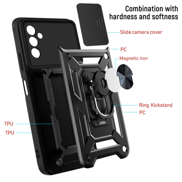 For Samsung Galaxy M52 5G Sliding Camera Cover Design TPU+PC Phone Protective Case(Black)