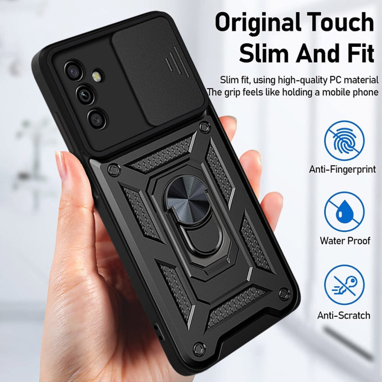 For Samsung Galaxy M52 5G Sliding Camera Cover Design TPU+PC Phone Protective Case(Black)