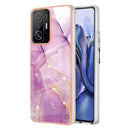 For Xiaomi Mi 11T / Mi 11T Pro Electroplating Marble IMD TPU Phone Case(Purple 001)