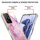 For Xiaomi Mi 11T / Mi 11T Pro Electroplating Marble IMD TPU Phone Case(Purple 001)