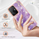 For Xiaomi Mi 11T / Mi 11T Pro Electroplating Marble IMD TPU Phone Case(Purple 002)