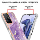 For Xiaomi Mi 11T / Mi 11T Pro Electroplating Marble IMD TPU Phone Case(Purple 002)
