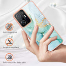For Xiaomi Mi 11T / Mi 11T Pro Electroplating Marble IMD TPU Phone Case(Green 003)