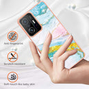 For Xiaomi Mi 11T / Mi 11T Pro Electroplating Marble IMD TPU Phone Case(Green 004)